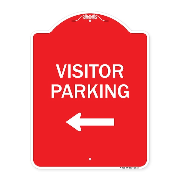Signmission Designer Series Visitor Parking 1, Red & White Heavy-Gauge Aluminum Sign, 24" x 18", RW-1824-9872 A-DES-RW-1824-9872 - main
